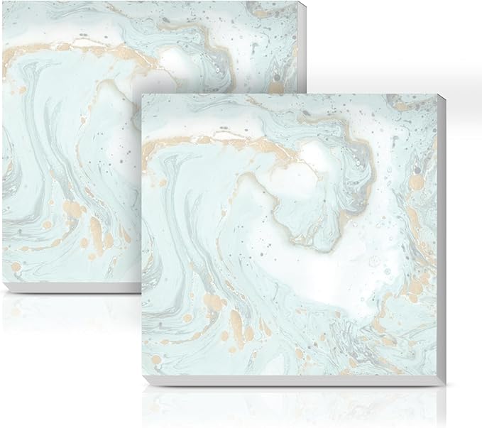 Sticky Notes 3x3 Inches, 2 Pads Cute Colorful Self-Stick Note Pads, Easy to Post for Home, Office and Daily Life Organization Cute Green Gold Marble