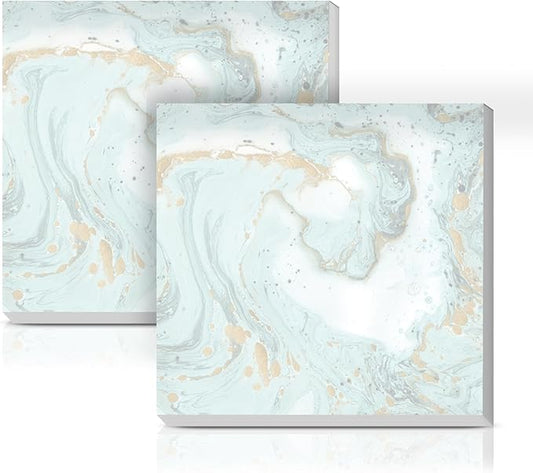 Sticky Notes 3x3 Inches, 2 Pads Cute Colorful Self-Stick Note Pads, Easy to Post for Home, Office and Daily Life Organization Cute Green Gold Marble