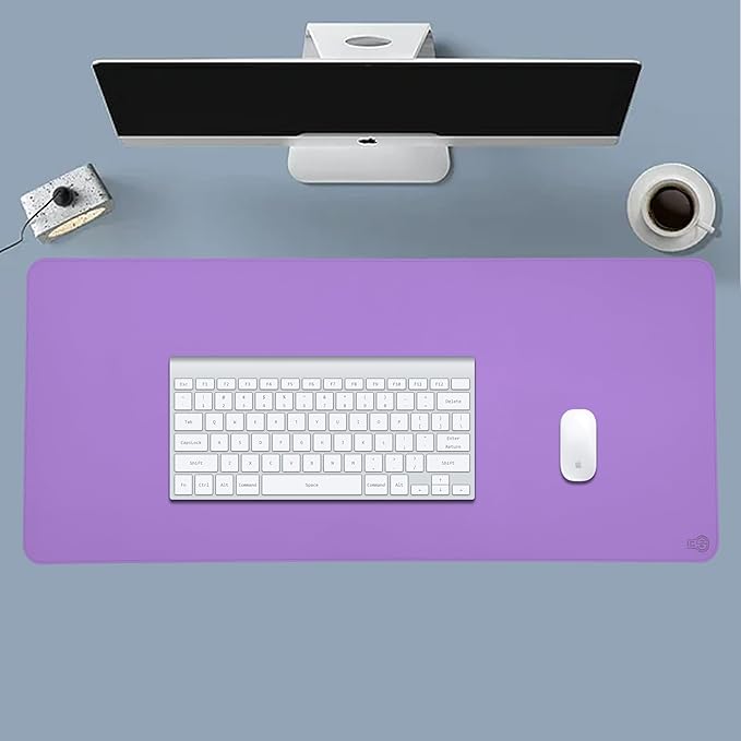 PU Leather Desk Mat| Premium Mouse Pad with Bonus Coaster | Stylish, Durable, Waterproof Mouse Pad for Office & Home (Lavender, XXL - PU Gift Set)