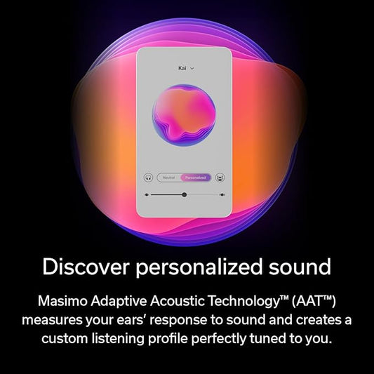 Denon PerL Pro True Wireless Earbuds - Adaptive Active Noise Cancelling, Personalized Sound with Masimo Adaptive Acoustic Technology, Spatial Audio, Long-Lasting Battery, Wireless Charging, Black