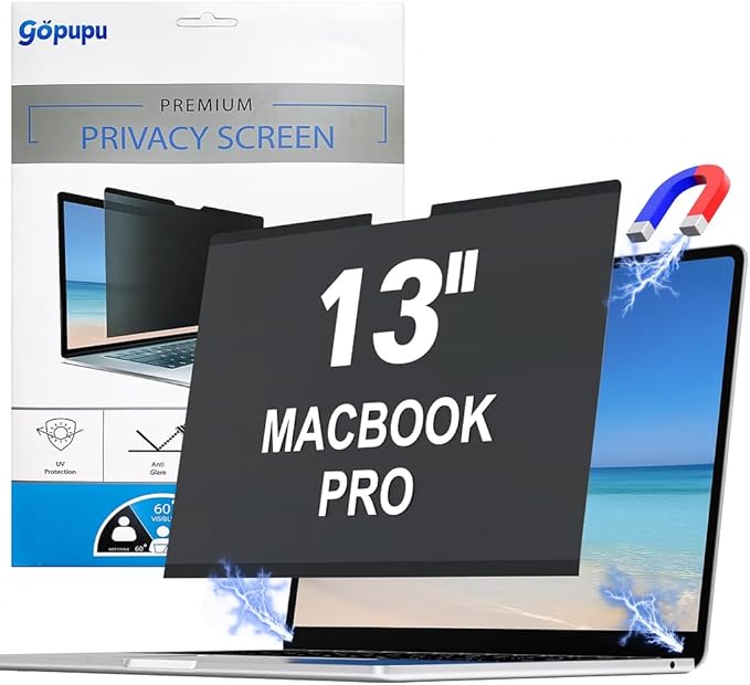 Strong Magnetic Privacy Screen Compatible with MacBook Pro 13 inch 2016-2022 M1,M2 Macbook Air 13 inch 2018-2021 M1 A1706 A1708 Upgraded Removable Screen Protector for Mac 13 Privacy Filter Anti Glare