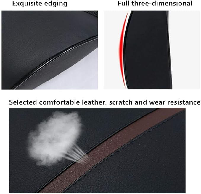 ZHONGLI Memory Foam Lumbar Support Pillow-Middle/Lower Back Support Cushion-Used for car Seats, Office Chairs, recliners, etc. (Black)