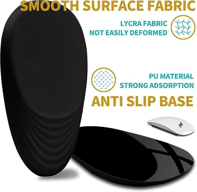 Hokafenle Ergonomic Mouse Pad Wrist Support with Stepped-Wedge Design, Wrist Rest Pain Relief Mousepad Filled with Memory Foam, Carpal Tunnel Mousepad for Wireless Mouse(12x8 inch, Black)