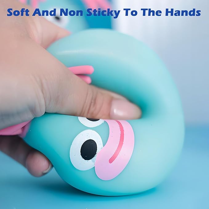 Squishy Fidget Toys Adults, Stress Relief Sensory Toy, Cute Squishies Anxiety Balls with Soft Squeeze Office & Home Use, Sensory Fidgets for Women Men (3 Pack) (Yellow+Pink+Blue)