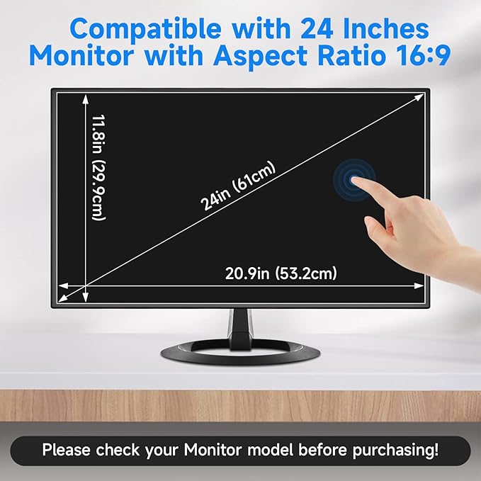 2 Pack 24 Inch Anti Glare Matte Screen Protector for 24 Inch 16:9 Sceptre/LG/Dell/HP/Acer/ViewSonic/ASUS/Aoc/Samsung Widescreen Monitor, Eye Protection Anti Scratch & Anti Glare Film