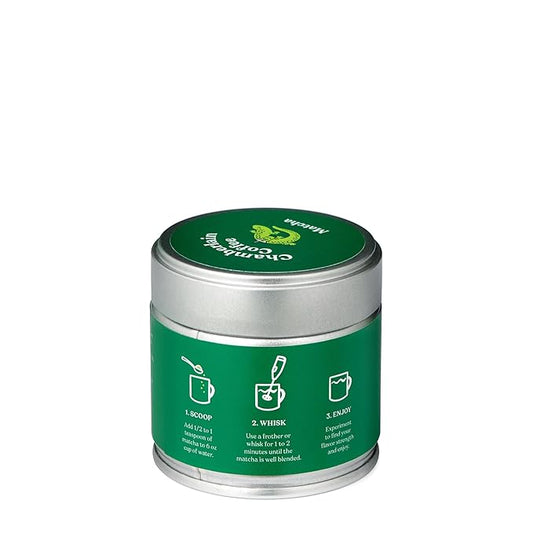 Chamberlain Coffee Ceremonial Grade Matcha Powder - Vegan Japanese Matcha, Gluten-Free Organic Green Tea Powder for Hot and Iced Drinks, Made with Premium Organic Ingredients - 1.06 Oz