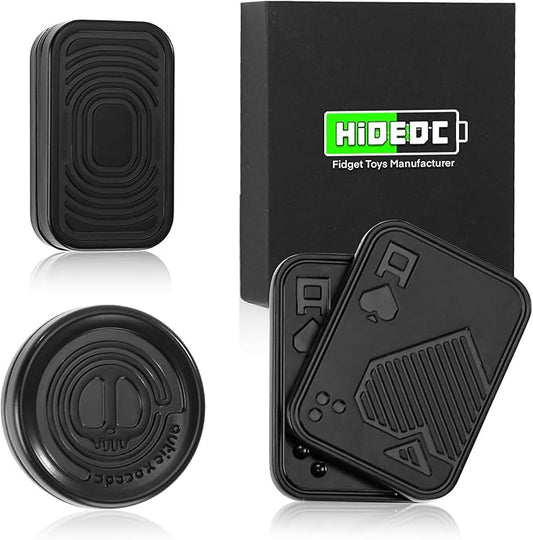 Metal Fidget Slider Gift Pack, EDC Fidget Toy for Adults, Home Office Executive Desk Toy Stress Relief Toy, Ideal Gifts for ADHD, ADD & Autism (Black)