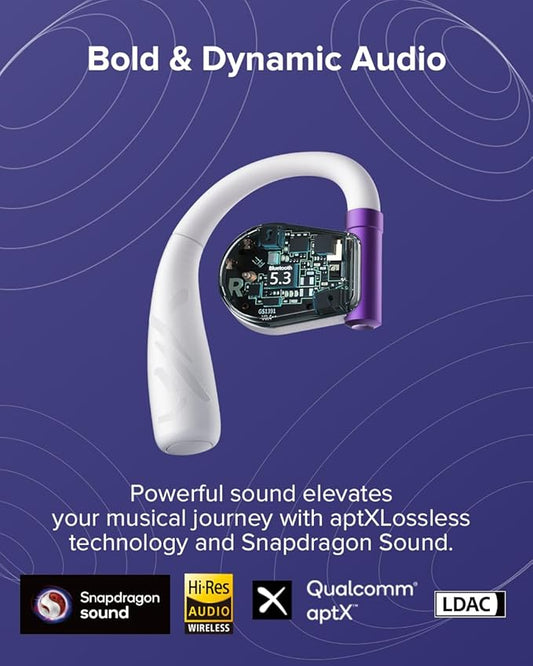 Cleer ARC II Gaming Earbuds - True Wireless Open Ear Headphones, Ultra-Low Latency, Snapdragon Sound, Bluetooth 5.3, USB-C Dongle, 35Hr Battery, Compatible with PS4, PS5, PC, Switch,White