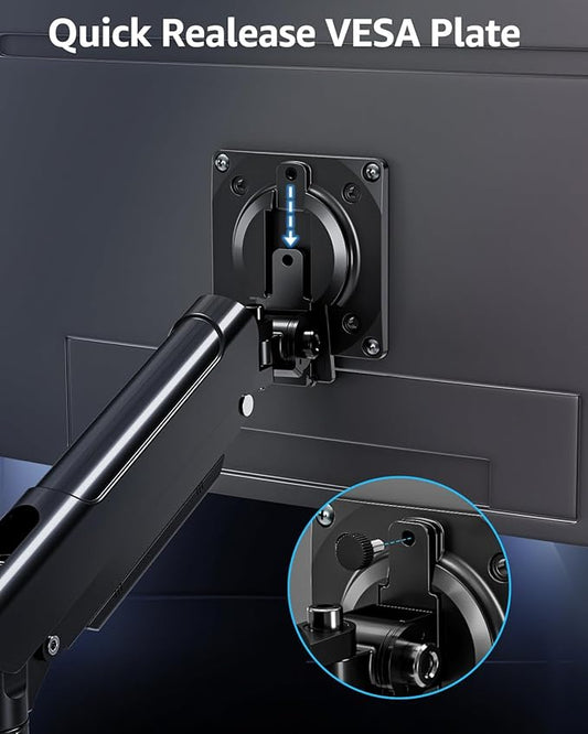 Dual Monitor Arm for 17-32 Inch Computer Screens, 22lbs per Arm, Full Motion Monitor Desk Mounts for 2 Monitors, Gas Spring Desk Mount, VESA Mount, Freelift Pro