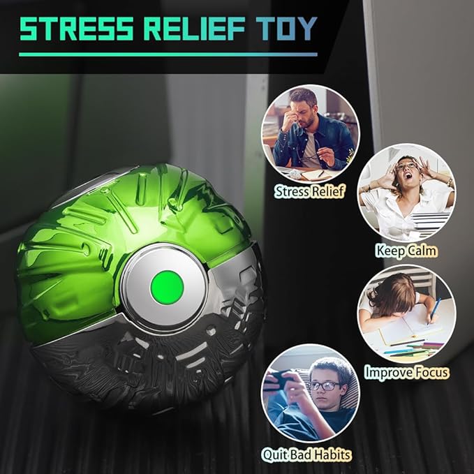 Heavy Duty Lumious Fidget Spinner Toy EDC for Kids Adults, Glow Fidget Spere Ball Stainless Steel Bearing, Stress Anxiety Relief Toy for Office Home Classroom, Birthday Gift for Boy Girl Man Woman