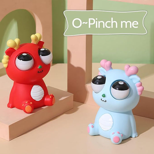 Pop-Out Eye Dragon Squeeze Toy - Stress Relief Sensory Squishy for Adults, Funny Anti-Stress Ball, Ideal Anxiety Toy for Party Favors and Gifts (Green)