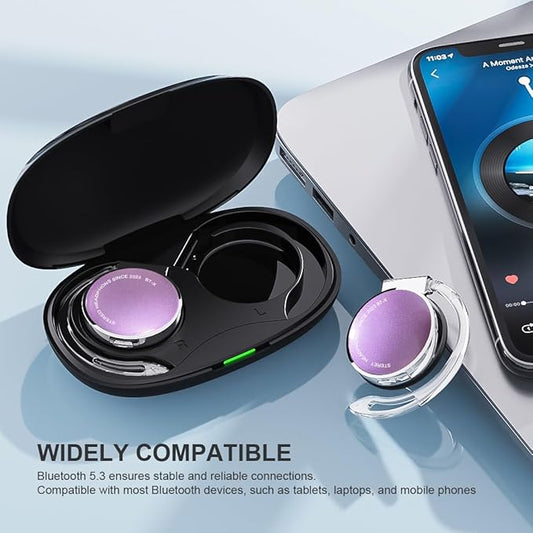 Earhook Bluetooth 5.3 Headphones Open Buds Wireless Earbuds Over Ear Hooks Bluetooth Headphones with Microphone Clip on Bluetooth Earphones On Ear Headphones with Earhooks
