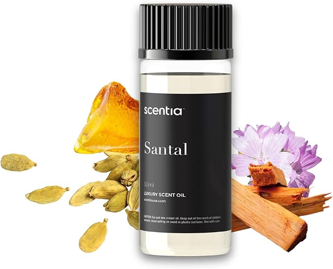 Santal Diffuser Oil 50ml – Santal 33 Inspired Aroma – Rich Sandalwood, Amber, Vanilla & Musk – Long-Lasting Scent for Home, Office, Cold-Air & Ultrasonic Diffusers