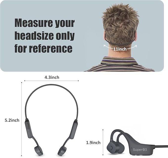 Bone Conduction Headphones Bluetooth Open Ear earphones IP67 Waterproof Wireless Headset Built in Mic Noise Canceling Sports Headphones Bluetooth for Running Driving Cycling Hiking Gym Workouts