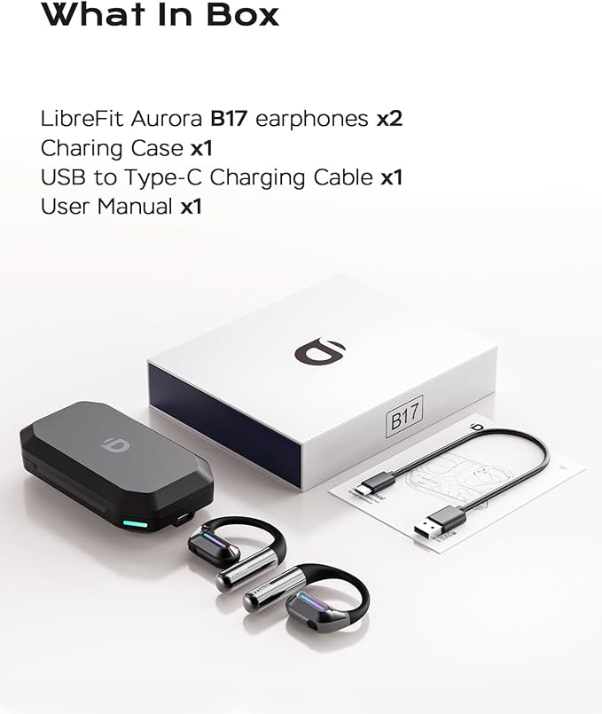 True Bone Conduction Headphones, Perfect for Night Running and Cycling, Aurora Mode(RGB Light) Open-Ear Headphones, Up to 30H Playtime with Charging Case, IP68 Water-Resistant, AAC/SBC