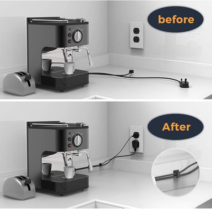 Cable Clips with Strong Self-Adhesive, XIAOXI R Shape Cable Management TV PC Wire Holder Sticky Tidy and Organizer Cord and Wires - 40 Pcs (Black)