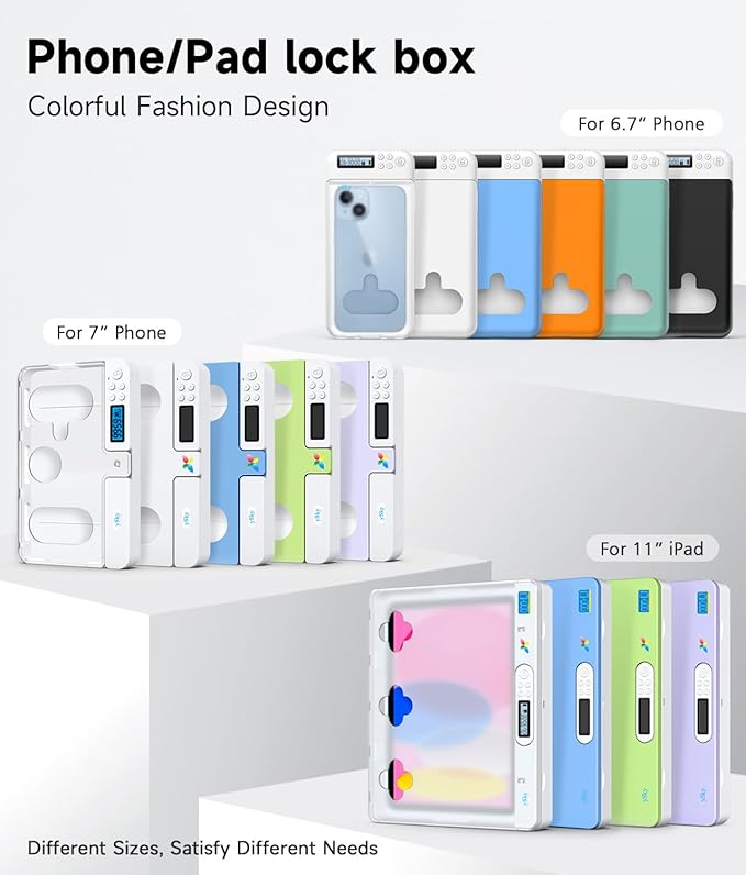 ySky Timed Phone Lock Box for iPhone and 6.7inch Phones, Portable Phone Jail Locker Box with Timer Prevent Phone Addiction | Unplug from Phones, Video Games, Social Media to Achieve Goals(Black)