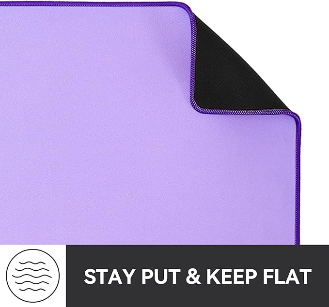 Waterproof Large Gaming Mouse Pad with Durable Stitched Edges, Non-Slip Rubber Base, Smooth Surface Mouse Mat Desk Pad for Home Office Gaming, 31.5"x11.8"x0.12", Lavender Purple