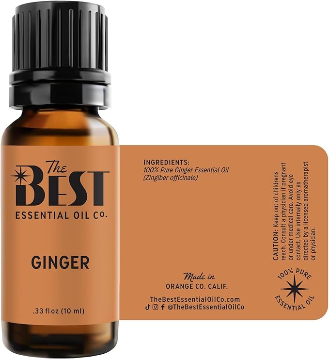 The Best Ginger Essential Oil- Premium Grade- 100% Pure & Natural for Aromatherapy, Diffuser, Spa, Massage, Air Freshener- 10 ml (.33 fl oz)