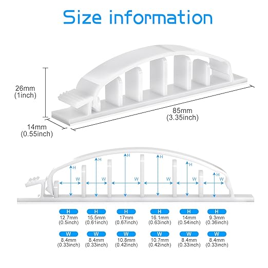XHF 30pcs Adhesive Cable Wire Clips white, Outdoor Cable Management Wire Organizer Cord Holder for Under Desk, Car, Wall, TV PC Ethernet Cable