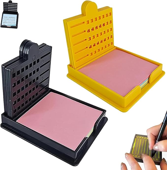 Smarter Sticky Note Kit, Sticky Note Holder Stencil with 5 Versatile Templates, 5 in 1 Memo Pad Organizer, Organize Notes, Boost Productivity, Master Daily Planning (Black+Yellow)