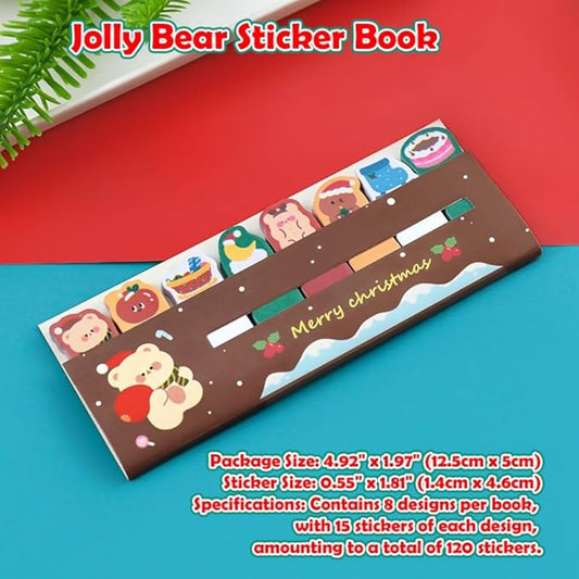 4 Pads Cute Christmas Reusable Funny to Do List Stick Note Pads - Merry Bear, Candy Tree, Crystal House, Bell Sock Post Perfect for Holiday Cheer Notes Reminders