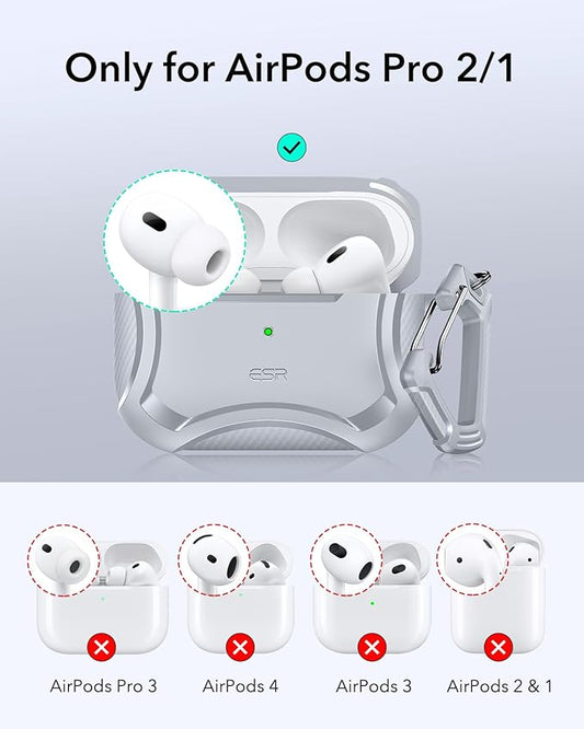 ESR for AirPods Pro 2nd Generation Case, Compatible with Airpods Pro Case 2nd/1st Gen (2023/2022/2019), Compatible with MagSafe, Powerful Drop Protection, Magnetic Lid,Gray