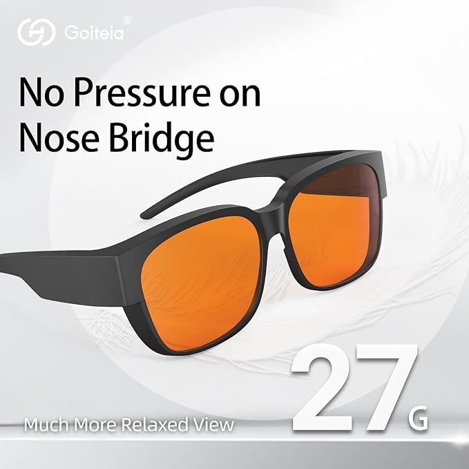 Goiteia Orange Blue Light Blocking Fit Over Glasses-Amber Blue Light Glasses Over Glasses for Better Sleep/Eyes Strain