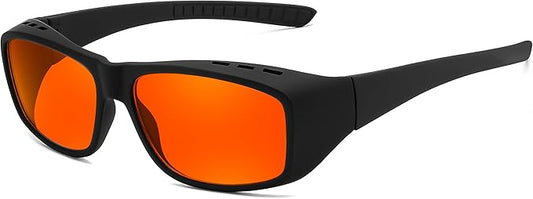 FEISEDY Fitover Blue Light Glasses Computer Gaming Eyeglasses for Better Sleep Anti Glare Nighttime Eye Wear B1228