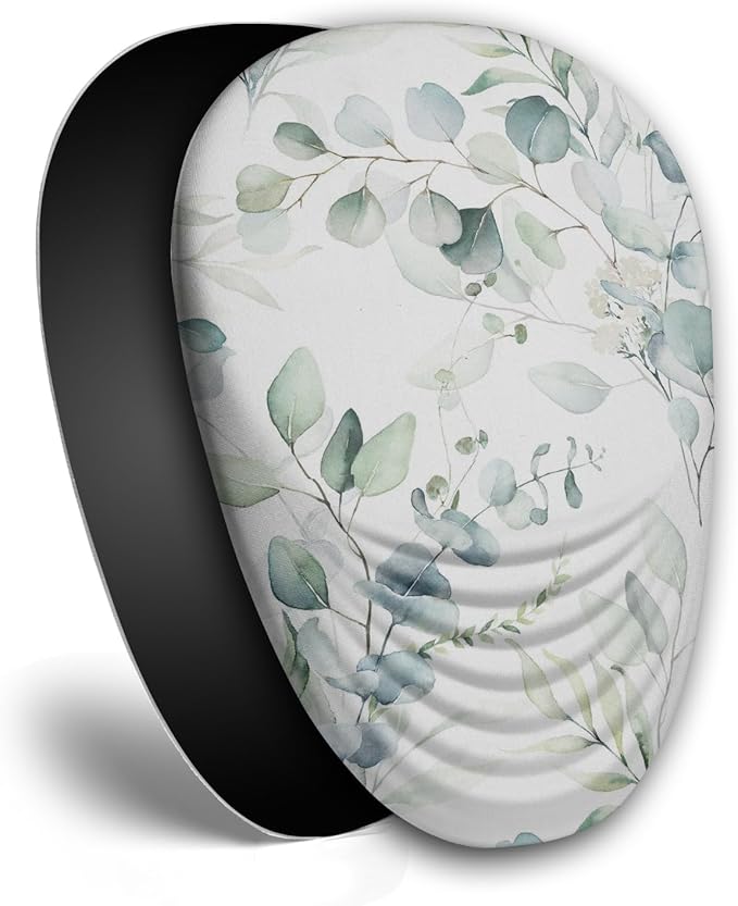 Ergonomic Mouse Pad with Wrist Rest Support,Mousepad Relief Carpal Tunnel Pain, Entire Memory Foam Mouse Pad with Non-Slip PU Base, Wireless Mouse Pad,Beautiful Leaf