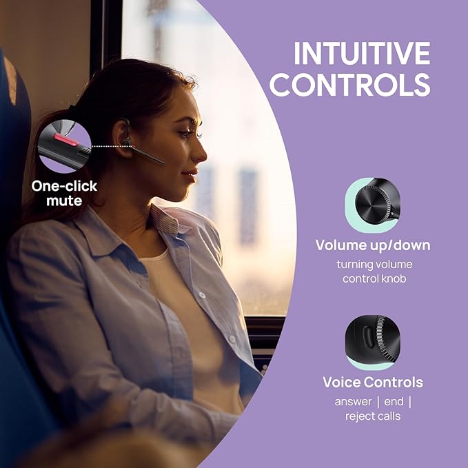 Yealink Bluetooth Headset BH71 Pro,Teams Zoom Certified,Single Ear Wireless Headset with Charging Case,Bluetooth Earpiece with Noise Canceling Mic,Type-C/A USB Dongle,Connect Mobile/Mac/PC,