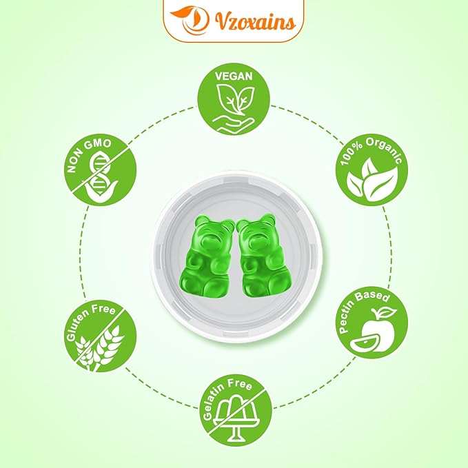 Ginkgo Biloba Gummies with Ginseng and Magnesium, Ginko Biloba Supplements Gummies for Brain Focus, Mood and Memory for Adults, 60 Cts