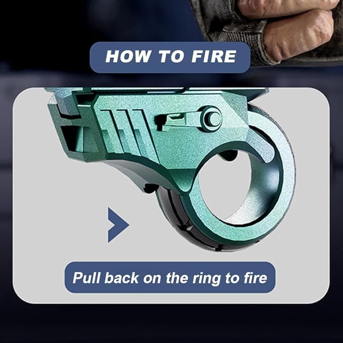 Metal Fidget Ring Fingertip Launcher Toy,Adult Sensory Stress Relief Fidget Toys,Best Gift Choice (Green)