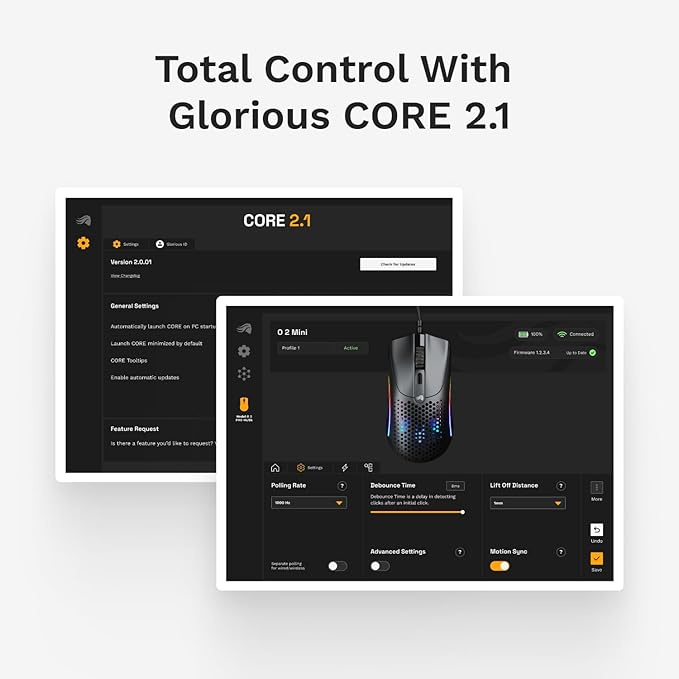 Glorious Model O 2 Mini Wired Gaming Mouse: Superlight 49g, 26K Optical Sensor, Motion Sync, 80M Clicks, 6 Programmable Buttons, Mouse for Small Hands, FPS, MMO, MOBA, Battle Royal Mouse, Black