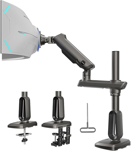 HUANUO Heavy Duty Monitor Arm for Ultrawide Screens up to 49", Holds 40 lbs, Aluminum Ultrawide Single Monitor Stand with 29.1" Max Height, Fully Adjustable Desk Mount, Max VESA 100x100mm