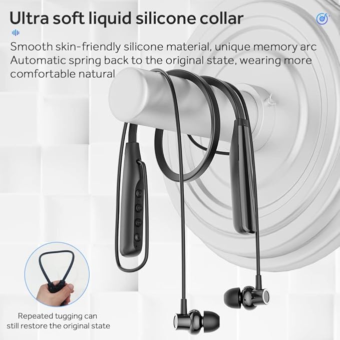 Wireless Waterproof Sports Earphones with 100 Hours of Playback time, Bluetooth Earphones with Microphone, in Ear Noise Reduction, Used for Gym Running and Exercise (Y10)