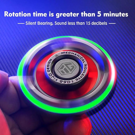 Fidget Spinners, Fidget Spinner for Adults, Stress Anxiety ADHD Relief Figets Toy, Metal Finger Hand Spinner Toys with Luminous Light, Fidget Spinner Need Absorb Light Then Release in Dark