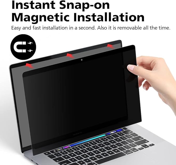 Magnetic Privacy Screen Protector for MacBook Pro 13.3 Inch (2017-2022 M1, M2), Removable Anti Glare Anti Blue Light Anti Spy Screen Filter