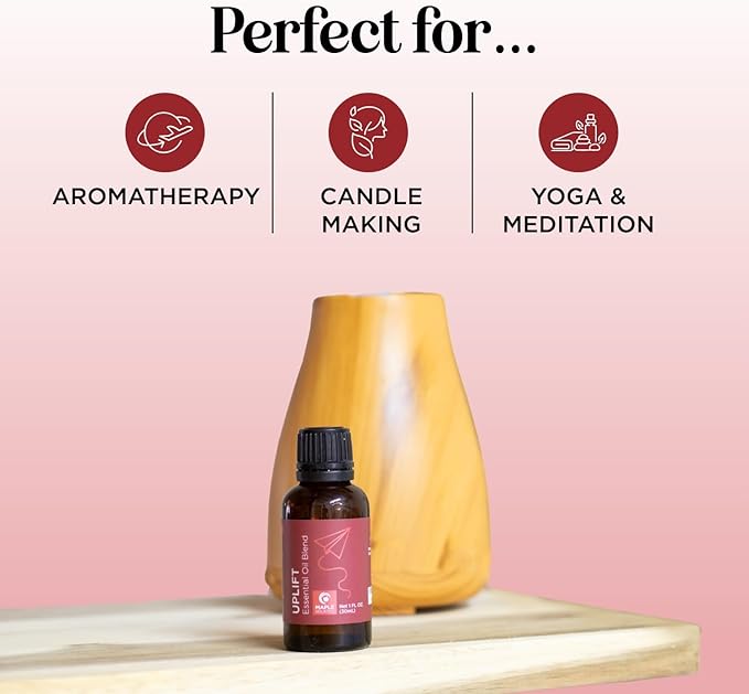 Uplift Aromatherapy Essential Oil Blend - Happy Essential Oil Blend with Calming Essential Oils for Diffusers for Home and Travel with Citrus Essential Oils and Pure Aromatherapy Oils for Diffusers