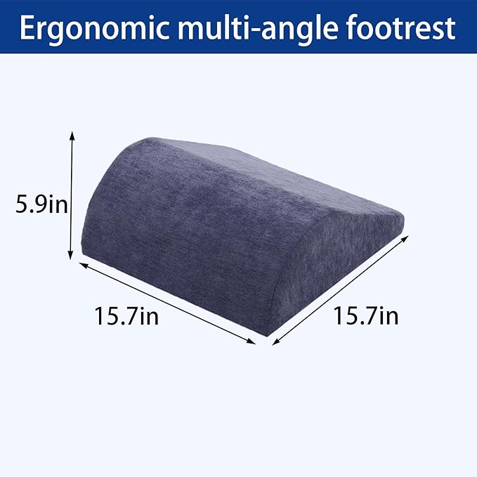 Foot Rest for Under Desk at Work Ergonomic Under Desk Footrest,Support Foot Pillow Double-Sided Footstool, for Office, Home & Gaming Leg Elevation Pillow Blue