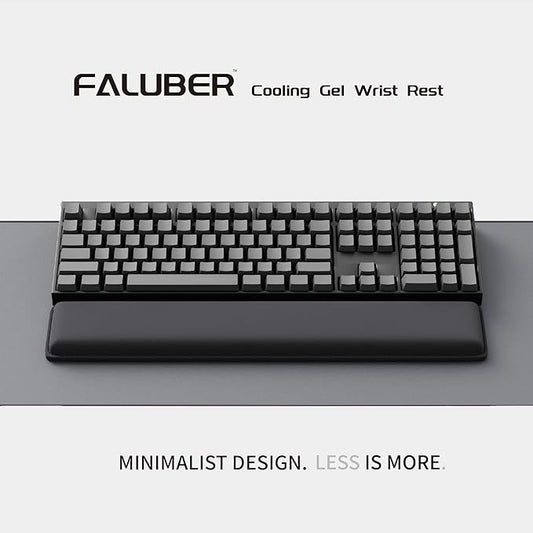 Faluber Cooling Gel Wrist Rest, 17.3-inch Length for Full-Sized Keyboard, Memory Foam Palm Rest with Non-Slip Footpad, Ergonomic Design, Stain Resistant, PC Accessory Gaming Gear (Large-Full Size)