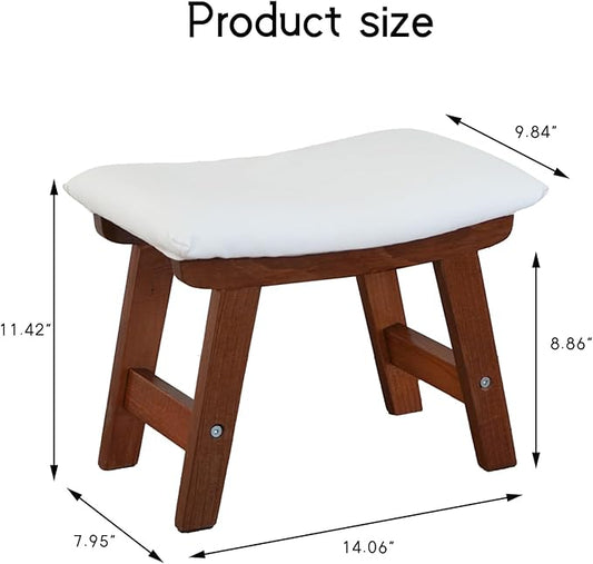 Foot Stool with Leather Cover,Foot Rest Made of Wooden for Couch,Bench,Sofa,Under Office Desk