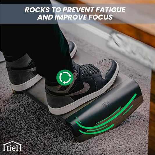 Tiel Rocking Foot Rest for Under Desk – Foot Rest for Under Desk at Work – No Assembly Tool Needed – Ideal for Gamers, Office Workers, and Remote Work Setups
