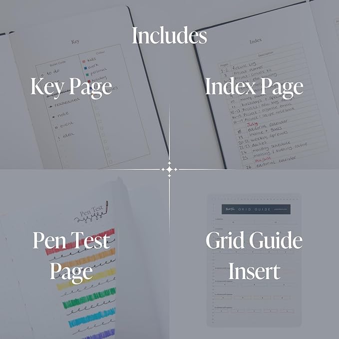 Yop & Tom Bullet Dotted Journal (A5) - Moon and Stars - Dot Grid Notebook With Extra Thick Paper (160 GSM) - Midnight Blue