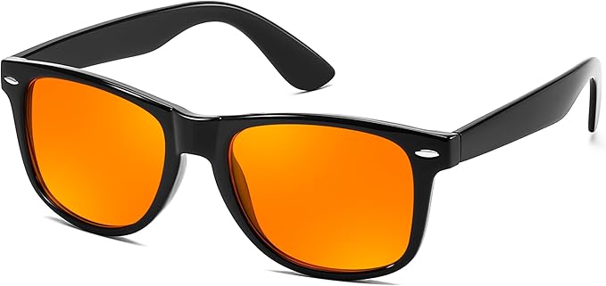 FEISEDY Orange Blue Light Blocking Glasses for Woman Men Amber Lenses Computer Gaming Glasses for Better Sleep