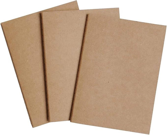 Wanderings Blank A6 Size Travelers Notebook Inserts | 4.1" x 5.8" / 10.5cm x 15cm | 100 gsm Paper | 3 Hand-Stitched Booklets / 180 Pages | Travelers Notebook Refills for Journals, Diaries, Planners