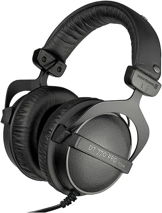 beyerdynamic DT 770 PRO 32 Ohm Over-Ear Headphones in Black. Enclosed Design, Wired for Professional Sound in The Studio and on Mobile Devices Such as Tablets and Smartphones