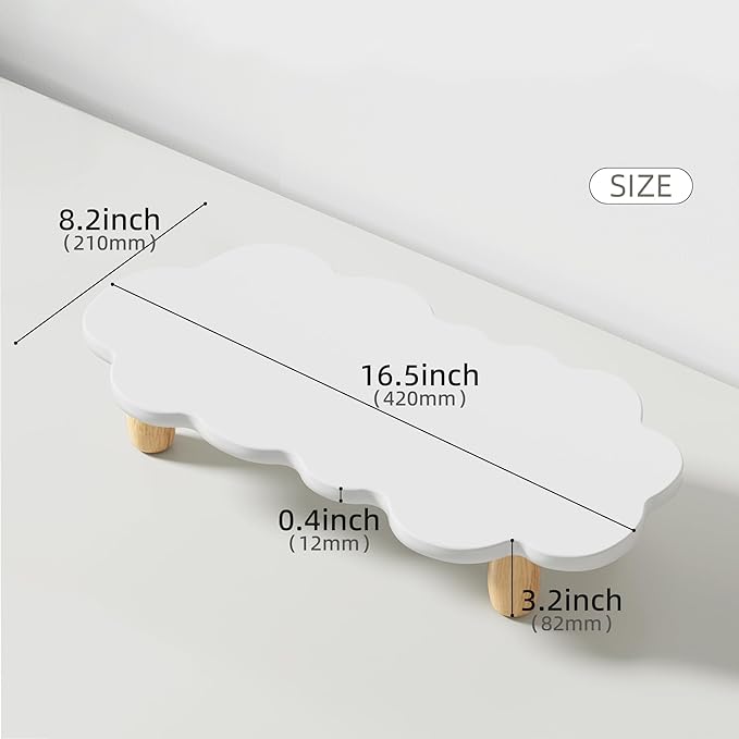 Monitor Stand Riser,Sheep-Shaped Sturdy Wood Computer Monitor Riser, Laptop Monitor Stand, Multi-Purpose Desktop Organizer Riser for Computer, Laptop, Printer, TV,,White