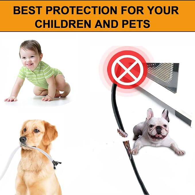 Pet-Proof Cable Sleeve 5/8" x5ft 2-PCS - White Cord Cover to Hide Wires & Protect Dog Cat from Chewing for Desk, Computer, TV - Summer Protection Limited Release