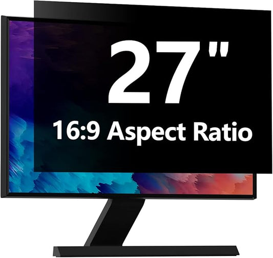 Computer Privacy Screen Protector 27 Inch with Hp Dell Acer Asus Samsung LG and More, Removable Security Shield Filter for 16:9 Aspect Ratio Monitor Like ViewSonic Sceptre AOC Koorui BenQ(27" Diagonal 16:9 1 Pack)